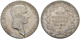 Altdeutsche Münzen und Medaillen 
 Brandenburg-Preußen 
 Friedrich Wilhelm III. 1797-1840 
 Reichstaler 1814 A. AKS 11, J. 33, Thun 244, Kahnt 362....