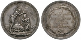 Altdeutsche Münzen und Medaillen 
 Brandenburg-Preußen 
 Friedrich Wilhelm III. 1797-1840 
 Silberne Taufmedaille o.J. (um 1800) von D.F. Loos. Tau...