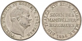 Altdeutsche Münzen und Medaillen 
 Brandenburg-Preußen 
 Friedrich Wilhelm IV. 1840-1861 
 Ausbeutetaler 1854 A. AKS 77, J. 81, Thun 261, Kahnt 378...