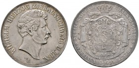 Altdeutsche Münzen und Medaillen 
 Braunschweig-Wolfenbüttel 
 Wilhelm 1831-1884 
 Doppelter Vereinstaler 1854 B. AKS 73, J. 251c, Thun 119, Kahnt ...