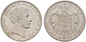 Altdeutsche Münzen und Medaillen 
 Braunschweig-Wolfenbüttel 
 Wilhelm 1831-1884 
 Vereinstaler 1867 B. AKS 81, J. 257, Thun 123, Kahnt 155. Pracht...