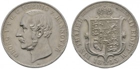 Altdeutsche Münzen und Medaillen 
 Braunschweig-Calenberg-Hannover 
 Georg V. 1851-1866 
 Ausbeutetaler 1855 B. AKS 158, J. 86, Thun 170, Kahnt 237...