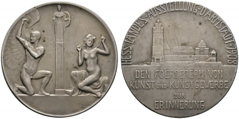 Altdeutsche Münzen und Medaillen 
 Darmstadt, Stadt 
 Versilberte Bronzemedail...