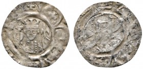 Altdeutsche Münzen und Medaillen 
 Donauwörth, königliche/herzogliche Münzstätte 
 Anonym 1170-1180 
 Dünnpfennig. Brustbild des Königs von vorn mi...