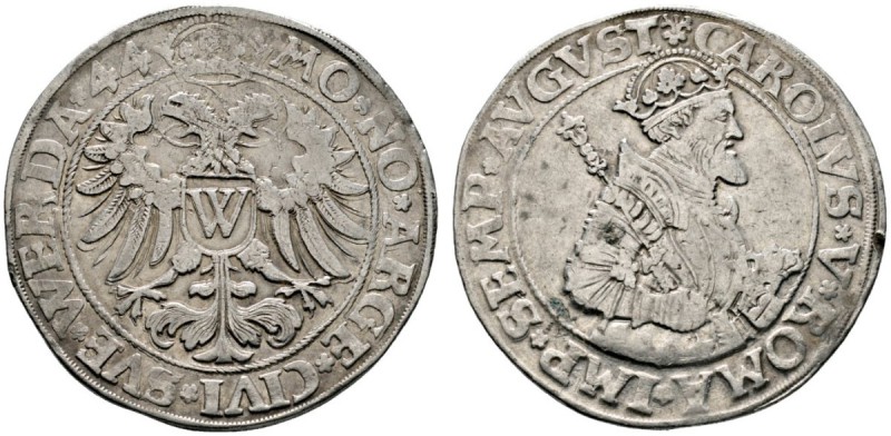 Altdeutsche Münzen und Medaillen 
 Donauwörth, Stadt 
 Taler 1544. Mit Brustbi...