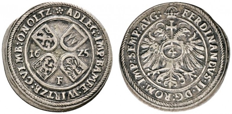 Altdeutsche Münzen und Medaillen 
 Fränkischer Kreis 
 Batzen 1625 -Fürth-. St...