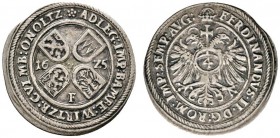 Altdeutsche Münzen und Medaillen 
 Fränkischer Kreis 
 Batzen 1625 -Fürth-. Stempel von Conrad Stutz. Krug 6, Helm. 215, Hackl 46. gutes sehr schön...
