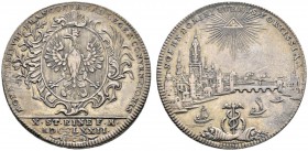 Altdeutsche Münzen und Medaillen 
 Frankfurt, Stadt 
 Konventionstaler 1772. Stempel von Oexlein. Adlerwappen in verzierter Kartusche / Stadtansicht...