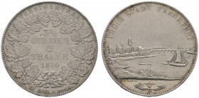 Altdeutsche Münzen und Medaillen 
 Frankfurt, Stadt 
 Doppelter Vereinstaler 1840. AKS 3, J. 15, Thun 130, Kahnt 181. kleine Randfehler, sehr schön-...
