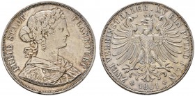 Altdeutsche Münzen und Medaillen 
 Frankfurt, Stadt 
 Doppelter Vereinstaler 1861. AKS 4, J. 43, Thun 145, Kahnt 183. feine Patina, winzige Kratzer,...