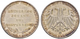 Altdeutsche Münzen und Medaillen 
 Frankfurt, Stadt 
 Doppelgulden 1848. Erzherzog Johann von Österreich. AKS 39, J. 46, Thun 135, Kahnt 176. feine ...