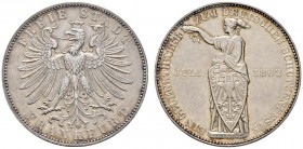 Altdeutsche Münzen und Medaillen 
 Frankfurt, Stadt 
 Gedenktaler 1862. Deutsches Schützenfest. AKS 44, J. 51, Thun 146, Kahnt 171. feine Patina, vo...