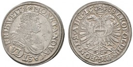 Altdeutsche Münzen und Medaillen 
 Friedberg, Reichsburg 
 Philipp Adolph von Rau zu Holzhausen 1685-1698. 6 Kreuzer 1688. Mit Titulatur Kaiser Leop...