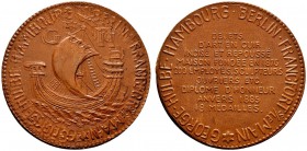 Altdeutsche Münzen und Medaillen 
 Hamburg, Stadt 
 Ledermedaille o.J. (um 1900) unsigniert, auf den Buchbinder und Leder-Kunsthandwerker Georg Hulb...
