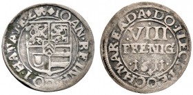 Altdeutsche Münzen und Medaillen 
 Hanau-Lichtenberg 
 Johann Reinhard I. 1599-1625. Albus zu 8 Pfennig 1611 -Wörth und Babenhausen-. Suchier 417ff ...