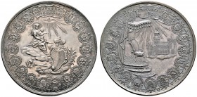 Altdeutsche Münzen und Medaillen 
 Hildesheim, Bistum 
 Sedisvakanz 1761-1763. Silbermedaille 1761 von J. Thiebáud. Die auf Wolken thronende Maria m...