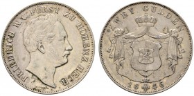 Altdeutsche Münzen und Medaillen 
 Hohenzollern-Hechingen 
 Friedrich Wilhelm Constantin 1838-1849 
 Doppelgulden 1846. AKS 3, J. 6, Thun 205, Kahn...