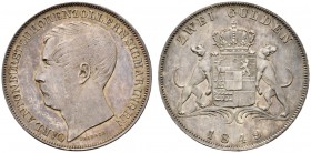 Altdeutsche Münzen und Medaillen 
 Hohenzollern-Sigmaringen 
 Karl Anton 1848-1849 
 Doppelgulden 1849. AKS 18, J. 18, Thun 209, Kahnt 277. seltene...