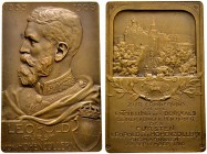 Altdeutsche Münzen und Medaillen 
 Hohenzollern-Sigmaringen 
 Leopold 1885-1905 
 Bronzeplakette 1905 von T. Szirmai, auf seinen Tod und die Enthül...