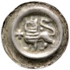 Altdeutsche Münzen und Medaillen 
 Lüneburg, herzoglich welfische Münzstätte 
 Otto IV. 1196-1218. Brakteat. Gekrönter Löwe nach links stehend, vor ...