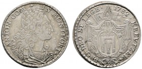 Altdeutsche Münzen und Medaillen 
 Montfort, Grafschaft 
 Anton der Jüngere 1693-1733 
 1/2 Gulden zu 30 Kreuzer 1732 -Langenargen-. Stempel von Jo...