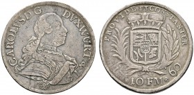 Altdeutsche Münzen und Medaillen 
 Württemberg 
 Karl Eugen 1744-1793 
 Konventionstaler 1760. KR 360, Ebner 143, Dav. 2860A. sehr schön