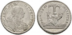 Altdeutsche Münzen und Medaillen 
 Württemberg 
 Karl Eugen 1744-1793 
 Silbermedaille o.J. (nach 1759) unsigniert (wohl von P.P. Werner), auf das ...