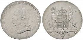 Altdeutsche Münzen und Medaillen 
 Württemberg 
 Friedrich II./I. 1797-1806-1816 
 Kronentaler 1810. KR 29, AKS 34, J. 22, Thun 423, Kahnt 574. min...