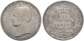 Altdeutsche Münzen und Medaillen 
 Württemberg 
 Wilhelm I. 1816-1864 
 Kronentaler 1817 . KR 50, AKS 63, J. 33, Thun 427, Kahnt 584. dunkle Patina...