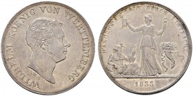 Altdeutsche Münzen und Medaillen 
 Württemberg 
 Wilhelm I. 1816-1864 
 Kronentaler 1833. Auf die Handelsfreiheit. KR 66.1a, AKS 67, J. 56, Thun 43...