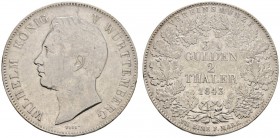 Altdeutsche Münzen und Medaillen 
 Württemberg 
 Wilhelm I. 1816-1864 
 Doppelter Vereinstaler 1843. KR 89.2, AKS 62, J. 71, Thun 436, Kahnt 590. l...