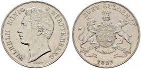 Altdeutsche Münzen und Medaillen 
 Württemberg 
 Wilhelm I. 1816-1864 
 Doppelgulden 1852. KR 91.8, AKS 76, J. 72, Thun 437, Kahnt 589. gutes vorzü...