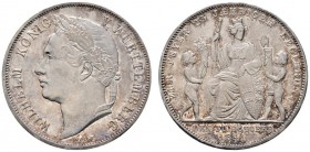 Altdeutsche Münzen und Medaillen 
 Württemberg 
 Wilhelm I. 1816-1864 
 Gulden 1841. Auf das Regierungsjubiläum. KR 96, AKS 123, J. 74. Prachtexemp...