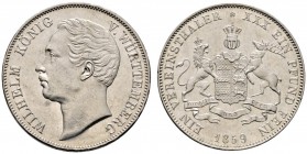 Altdeutsche Münzen und Medaillen 
 Württemberg 
 Wilhelm I. 1816-1864 
 Vereinstaler 1859. KR 107.2, AKS 77, J. 83, Thun 439, Kahnt 588. winzige Kr...