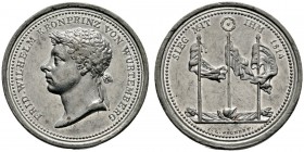 Altdeutsche Münzen und Medaillen 
 Württemberg 
 Wilhelm I. 1816-1864 
 Zinnmedaille mit Kupferstift 1814 von J.L. Wagner, auf die Siege in Frankre...