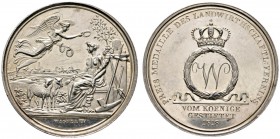 Altdeutsche Münzen und Medaillen 
 Württemberg 
 Wilhelm I. 1816-1864 
 Silberne Prämienmedaille 1818 (verliehen 1818-1825) von J.L. Wagner, des La...