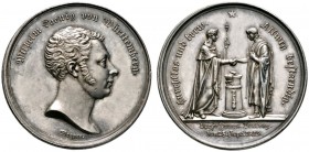 Altdeutsche Münzen und Medaillen 
 Württemberg 
 Wilhelm I. 1816-1864 
 Silbermedaille 1819 von J.L. Wagner, auf den württembergischen Verfassungsv...