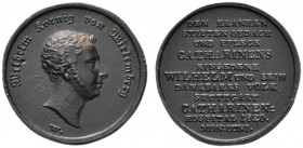 Altdeutsche Münzen und Medaillen 
 Württemberg 
 Wilhelm I. 1816-1864 
 Geschwärzte Eisengußmedaille 1820 von J.L. Wagner, auf die Grundsteinlegung...