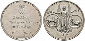Altdeutsche Münzen und Medaillen 
 Württemberg 
 Wilhelm I. 1816-1864 
 Silberne Prämienmedaille - 1. Preis o.J. (verliehen 1821-1827), von J.L. Wa...