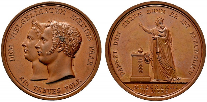 Altdeutsche Münzen und Medaillen 
 Württemberg 
 Wilhelm I. 1816-1864 
 Bronz...