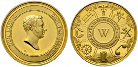 Altdeutsche Münzen und Medaillen 
 Württemberg 
 Wilhelm I. 1816-1864 
 Goldene Prämienmedaille zu 10 Dukaten o.J. (verliehen 1839-1842) von J.L. W...