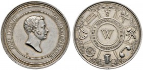 Altdeutsche Münzen und Medaillen 
 Württemberg 
 Wilhelm I. 1816-1864 
 Silberne Prämienmedaille o.J. (verliehen 1826-1857), von J.L. Wagner, für t...