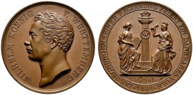 Altdeutsche Münzen und Medaillen 
 Württemberg 
 Wilhelm I. 1816-1864 
 Bronzemedaille 1841 von H.F. Brandt, auf sein 25jähriges Regierungsjubiläum...
