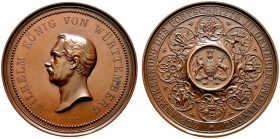 Altdeutsche Münzen und Medaillen 
 Württemberg 
 Wilhelm I. 1816-1864 
 Bronzene Prämienmedaille o.J. (1858) von G. Schiller, zur Anerkennung des F...