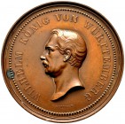 Altdeutsche Münzen und Medaillen 
 Württemberg 
 Wilhelm I. 1816-1864 
 Einseitiger Abschlag in bronziertem Zinn von der Vorderseite der Prämienmed...