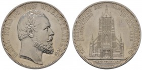 Altdeutsche Münzen und Medaillen 
 Württemberg 
 Karl 1864-1891 
 &quot;Doppeltaler&quot; 1869. Ulmer Münster. KR 15a, AKS 131, J. 87, Thun 442, Ka...
