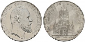 Altdeutsche Münzen und Medaillen 
 Württemberg 
 Karl 1864-1891 
 &quot;Doppeltaler&quot; 1871. Ulmer Münster. KR 16a, AKS 131, J. 87, Thun 442, Ka...