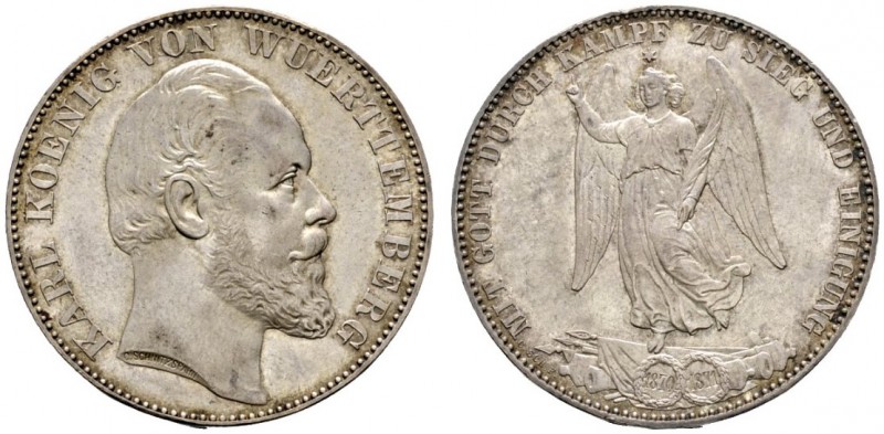 Altdeutsche Münzen und Medaillen 
 Württemberg 
 Karl 1864-1891 
 Siegestaler...