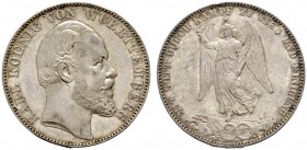 Altdeutsche Münzen und Medaillen 
 Württemberg 
 Karl 1864-1891 
 Siegestaler 1871. KR 114, AKS 132, J. 86, Thun 443, Kahnt 594. feine Patina, vorz...