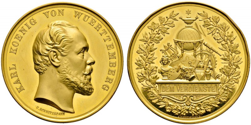 Altdeutsche Münzen und Medaillen 
 Württemberg 
 Karl 1864-1891 
 Große golde...